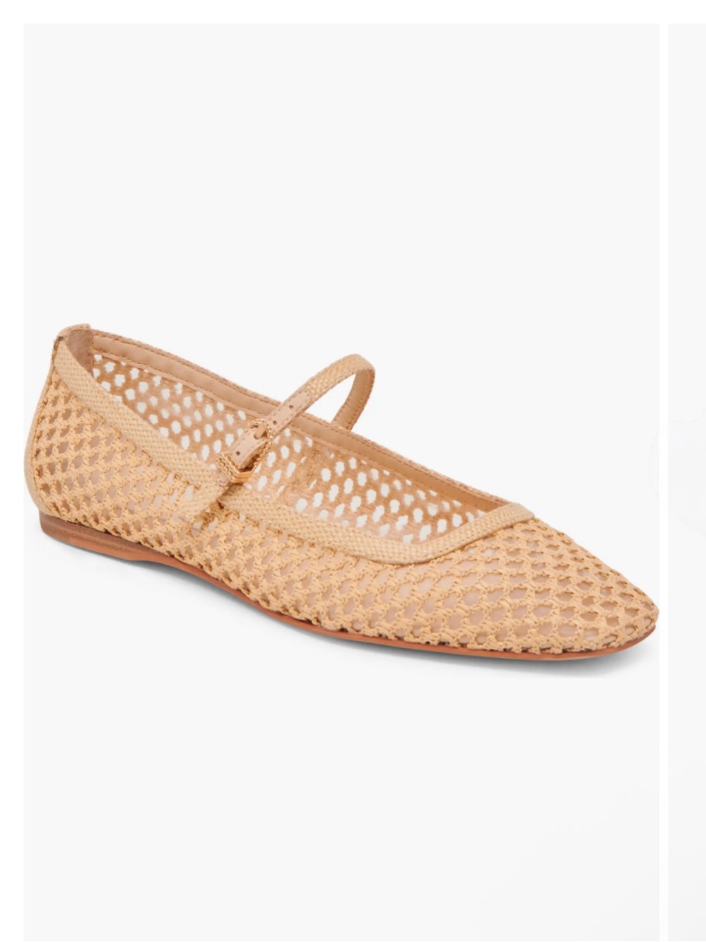 DOLCE VITA Reyes Woven Mary Jane Flats in Tan Light Natural woven raffia Sz 7